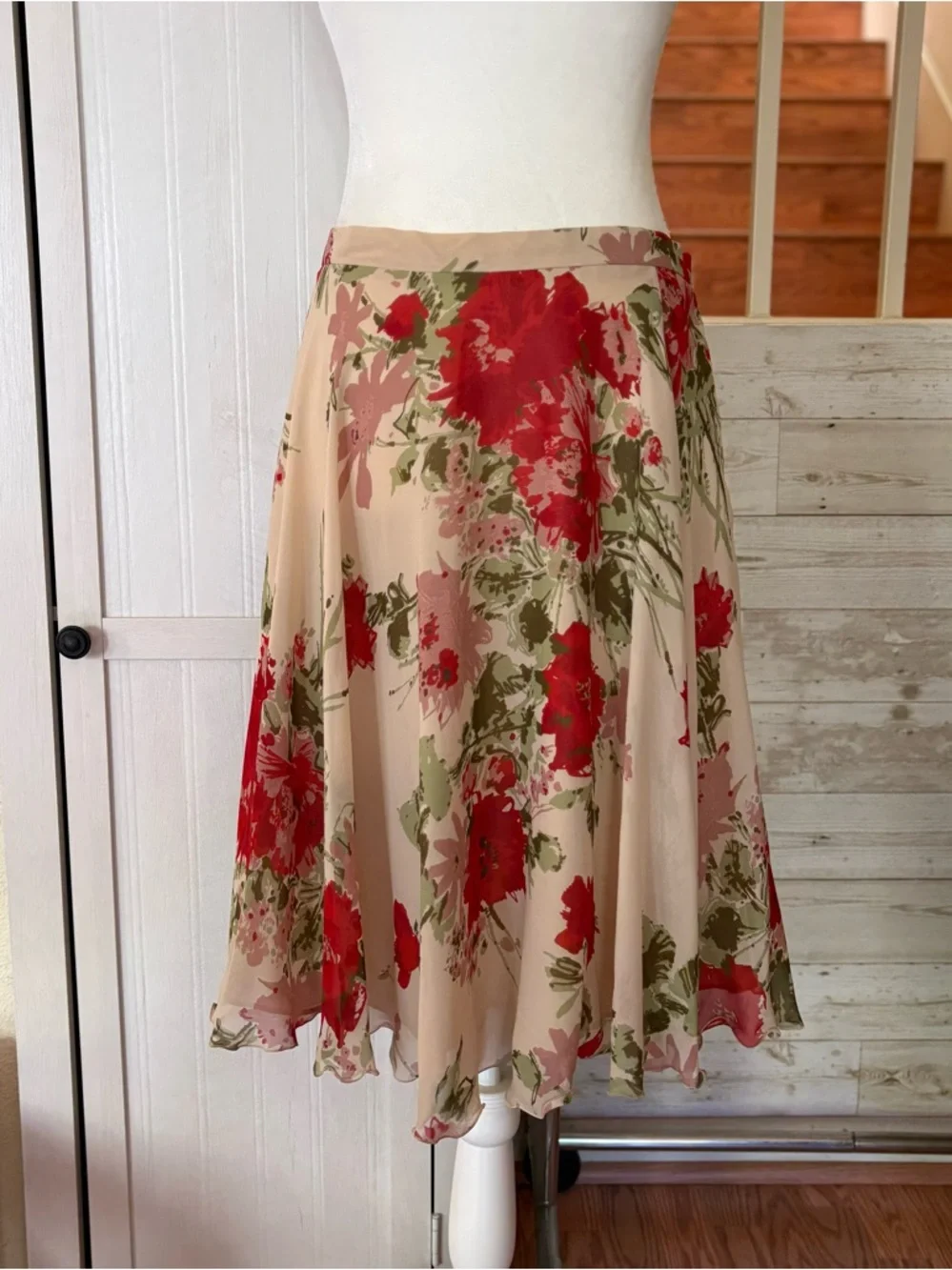 Vintage Moschino Cheap and Chic Silk Floral Skirt A-Line Cottagecore Flowy